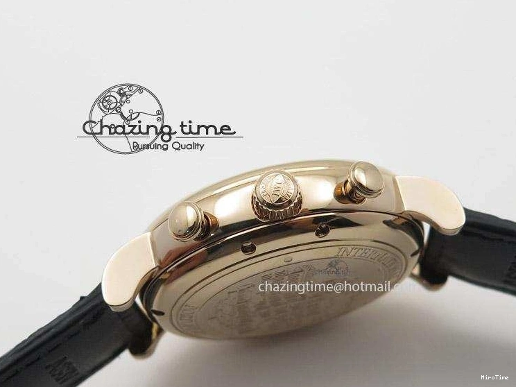 MIROTIME 0131 Portofino Chrono RG White Dial on Black Leather Strap A Vibrant 7385